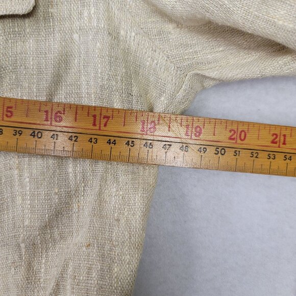 Vintage Harvé Benard Beige Linen Button-Up 6 Long Sleeve Lightweight Deadstock - Picture 8 of 9